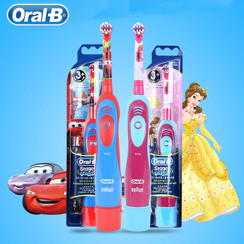 Oral B Kids Electric Toothbrush Soft Bristle Battery Power Supply Gum Care Replaceable Brush Head 2 Minutes Timer Teeth Brush ► Photo 1/6