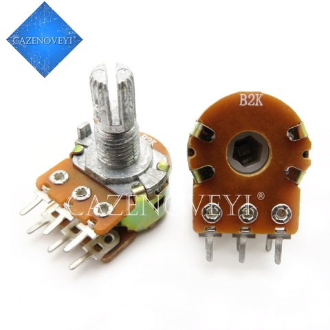 1pcs/lot B1K B2K B5K B10K B20K B50K B100K B500K B1M 6Pin Shaft WH148 Potentiometer 1K 2K 5K 10K 20K 50K 100K 500K 1M ► Photo 1/6