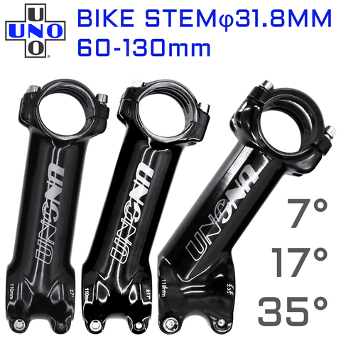 UNO 7 MTB Bike Stem 17 Degree Ultralight Alu 6061 60-130mm Bicycle Stem 35 Degree Kalloy Stem Mountain Bicycle Handlebar Stem ► Photo 1/6