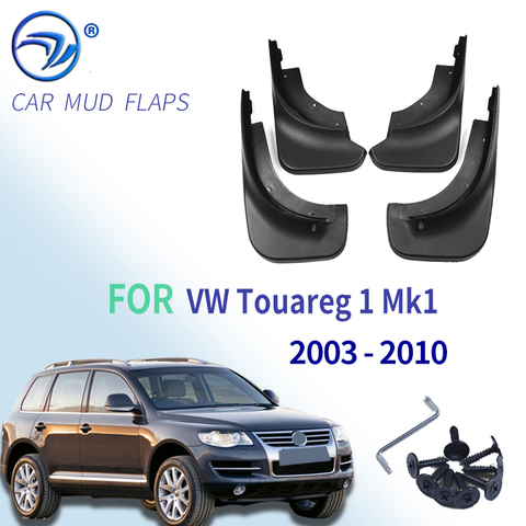 For VW Touareg 1 Mk1 2003 - 2010 Mudflaps Splash Guards Front Rear Mud Flap Flaps Mudguards Fender 2004 2005 2006 2007 2008 2009 ► Photo 1/6