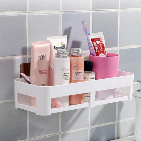 Free punching bathroom shelf vanity storage rack bathroom wall wall mount bathroom suction cup finishing shelf WF308922 ► Photo 1/6