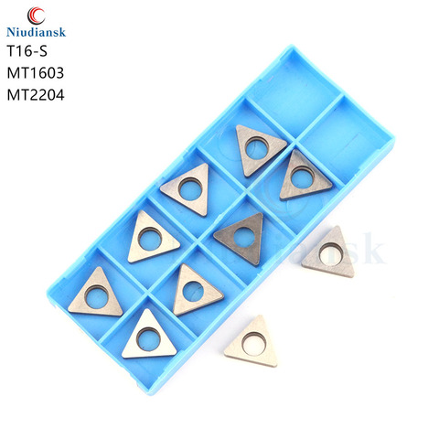 10 pcs T16-S MT1603 MT2204 Carbide Insert Knife Pads CNC Lathe Tool Holder Accessories T-Type Triangle Shim For CNC Turning Tool ► Photo 1/6
