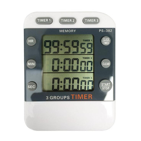 Kitchen Timer  Sports Timer 99 Hours Digital  Calculator 12/24 hour   Memory Reminder 3 Channel Count down Timer 3 Groups Timer ► Photo 1/6