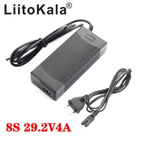 LiitoKala 24V charger 8S 29.2V 2A charger 29.2V 4A LiFePO4 Battery Charger RCA Port For 8S 24V LiFePO4 Battery pack ► Photo 1/5