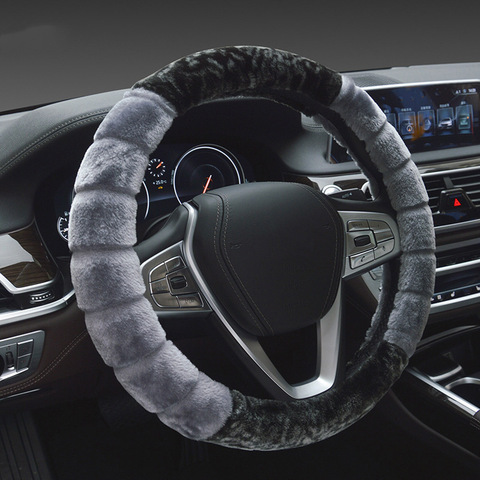 Winter Super Soft Plush Car Steering Wheel Cover Universal,Warm Faux Fur Auto Handlebar on the Steering-Wheel 37/38cm ► Photo 1/5