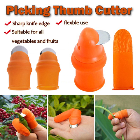 Vegetable Silicone Thumb Knife Finger Protector Harvesting Knife Plant Blade Scissors Separator Cutting Rings Garden Gloves ► Photo 1/6