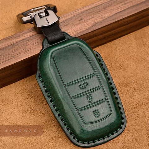 Genuine Leather Car Key Case Cover Fob For Toyota C-HR Rav4 Auris Avensis Prius Camry Corolla Land Cruiser 200 Prado Car Styling ► Photo 1/6