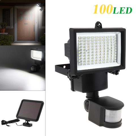 Solar Power Panel 100 SMD LED Flood Light Motion Sensor Outdoor Garden Yard Street Path Landscape Seucrity Lamp Floodlight ► Photo 1/6