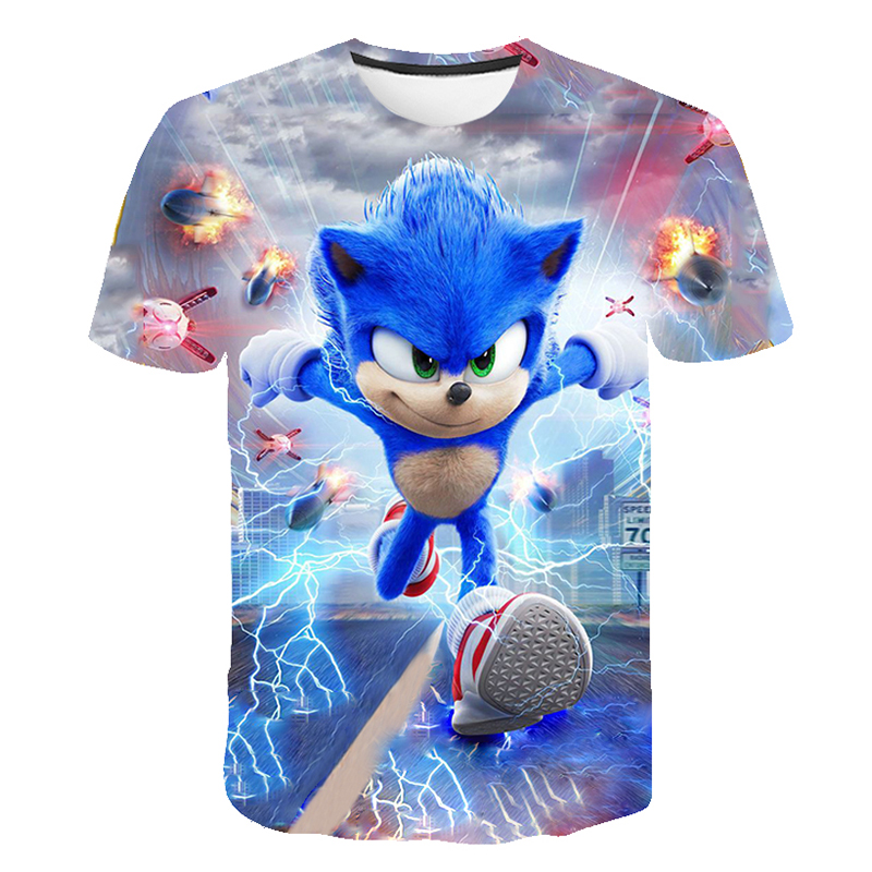 Sonic The Hedgehog Kid's Boys Girls 3D T-shirt Short Sleeve Tee Top Game Blouses