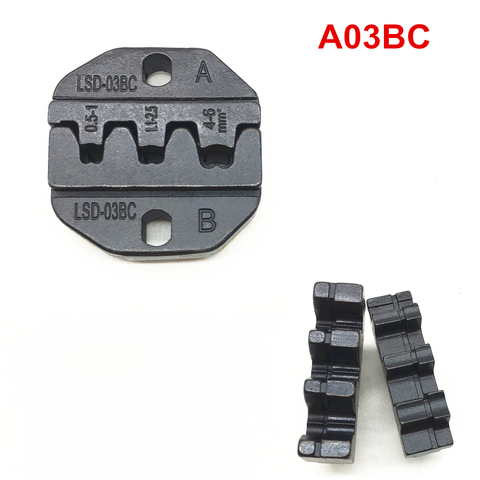 Crimping dies set A03BC for non insulated open plug type connector pin terminals 17-12AWG 0.5~6mm² ► Photo 1/1