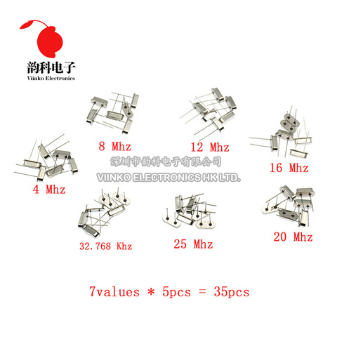 HC-49S Crystal Oscillator electronic Kit resonator ceramic quartz resonator hc-49 DIP 7 kinds X 5pcs 32.768K 4 8 12 16 20 25 MHZ ► Photo 1/1