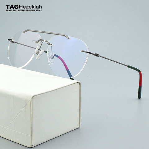 Brand Rimless optical glasses frame Women eyeglasses prescription myopia computer eye glasses frames for men spectacle frames ► Photo 1/6