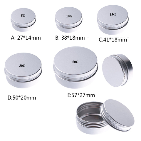 5/10/15/30/50g Small Tin Box Mini Metal Box Storage Empty Pot Plain Refillable Bottle Container Screw Top Cosmetic Storage Jars ► Photo 1/1