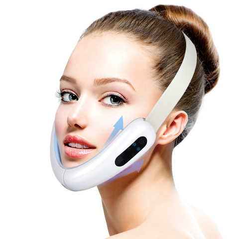 V-Face Lifting Device,V- Face Shaping Massager,Double Chin Reducer,  Breathable Lift Belt, Red Blue LED Photon Face Slimming Vibration Massager  Facial