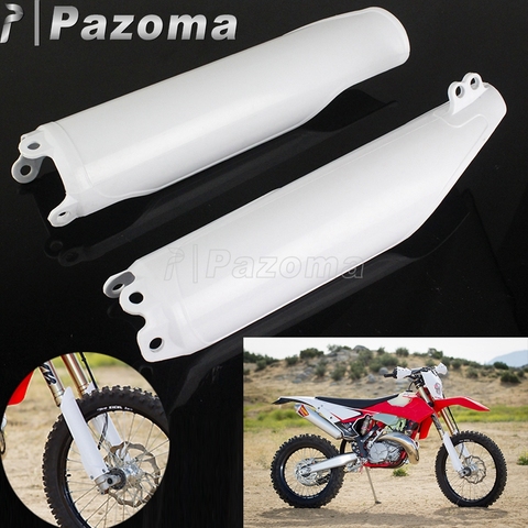 Supermoto Enduro White Plastic Fork Guard Front Fork Tube Cover for Honda CRF CR 125 250 450 R X RX CRF250 CRF450 CR125 93-2022 ► Photo 1/6