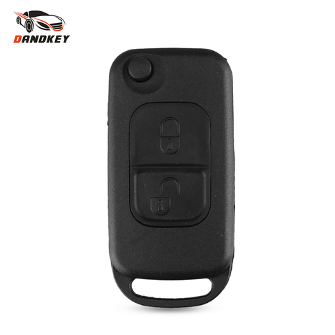 Dandkey 1/2/3/4 Buttons Car Remote Folding Flid Key Shell Uncut HU64 Blade Cover For Mercedes For Benz B200 A160 W124 W202 W210 ► Photo 1/6