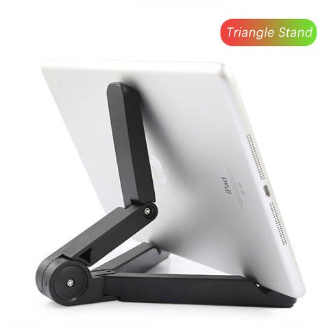 Foldable Tablet Phone Holder Stand for iPad iPhone 11 Pro 8 7 XR X  Desktop Flexible Desk Triangle Mobile Stand Holder For Phone ► Photo 1/6