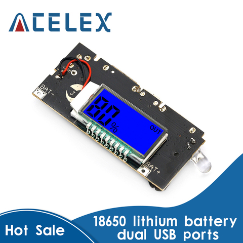 Dual USB 18650 Battery Charger PCB Power Module 5V 1A 2.1A Mobile Power Bank Accessories for Phone DIY LED LCD Module Board ► Photo 1/6