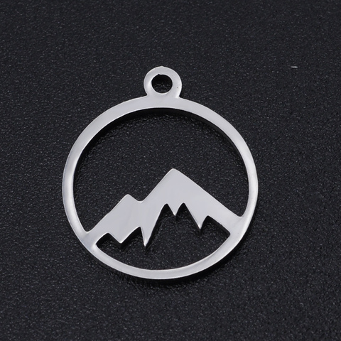 5pcs/lot 100% Stainless Steel Mountain Charms Wholesale Jewelry Making Charms Bracelets Pendants Top Quality Accept OEM Order ► Photo 1/6