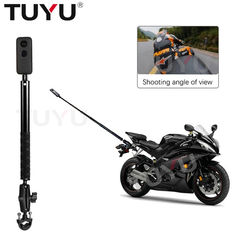 TUYU Motorcycle Camera Monopod Holder Handlebar Mount Bracket for GoPro DJI & Insta360 One R Invisible Selfie Stick Accessory ► Photo 1/6