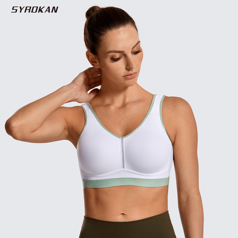 SYROKAN Lightweight Wireless Medium Impact Sports Bras for Women Comfortable Support Workout Yoga Bra ► Photo 1/6