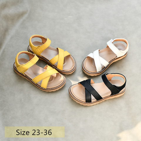 Real leather Girls Roman Sandals Foot arch sole Baby boys garden shoes Summer kids Princess shoes Children's sandals ► Photo 1/6