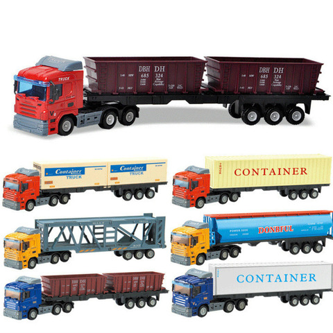 Alloy Metal Car Model Container Truck Diecast Model Educational Toys For Children Kids Christmas Birthday Gift For Boys Vehicle ► Photo 1/6