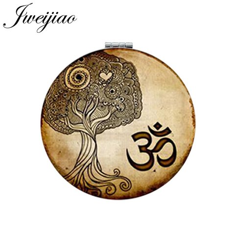 Youhaken Yoga Tree 30 OM Faith Round Makeup Mirror Mini Folding Compact Portable 1X/2X Magnifying Girls Pocket Mirror ► Photo 1/6