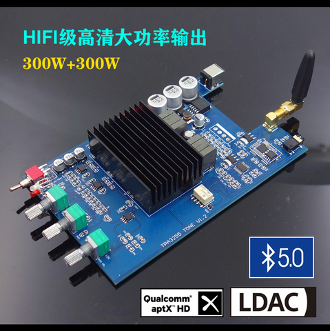 New TPA3255 Audiophile HIFI Bluetooth 5.0 High Power Amplifier Board Digital Amplifier 300W+300W ► Photo 1/4