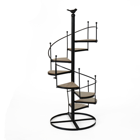 Modern Decorative Iron Plant Rack Stand Plants Succulent shelf 8 layer Stair shape Desktop Garden flower stand + wood plate ► Photo 1/1