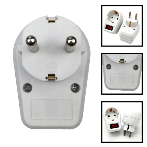 European Type Conversion Plug 1 TO 1 Way EU Standard Power Adapter Socket With Switch Neon Indicator 16A Travel Plugs ► Photo 1/6