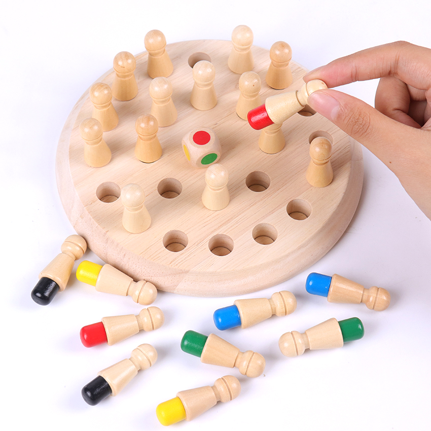 Kids Wooden Memory Match Stick Chess Game Fun Block Board Educational Toys