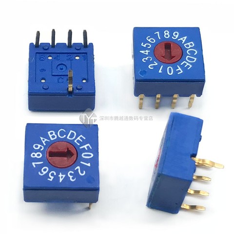0-F rotary coding switch DIP switch 16 gear PCB encoder 8421C reverse code 4:1 switch ► Photo 1/1
