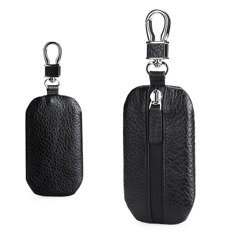 Genuine Leather Car Key Cases Men Wallets Key Holder Housekeeper Covers Zipper Bag Keychain Cover for Keys Organizer Bag ► Photo 1/1