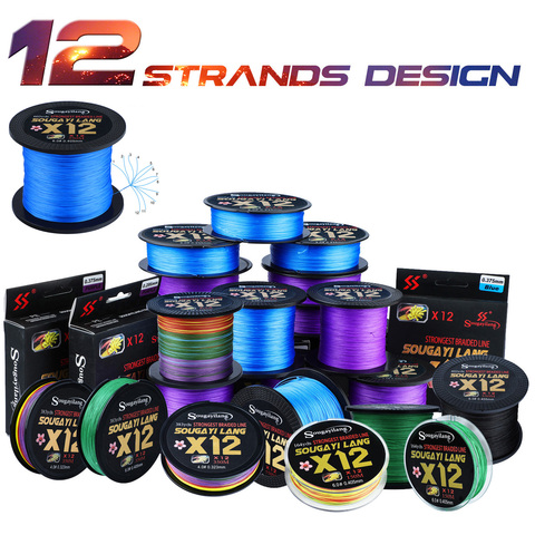 Sougayilang X12 Fishing Line PE Braided Fishing Wire 12 Strands Top Grade Fishing Toolsaltwater and Freshwater Fishing Tackle ► Photo 1/6