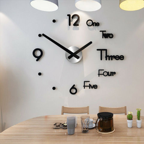 3D Wall Clock Wall Stickers Creative DIY Wall Clocks Removable Art Decal Sticker Home Decor Living Room Quartz Needle Hot ► Photo 1/1