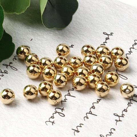 Wholesale 500pcs/lot 3 4 6 8 10 12mm Gold Metal Plated CCB Round Seed Spacer Beads For Jewelry Making Supplies Accessories DIY ► Photo 1/6