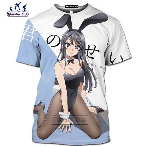 Mamba top 3D Hentai Short-Sleeved Kawaii Shirt Senpai sexy homme Anime Girl Bikini Beauty men T-Shirts Casual Cosplay Loli Waifu ► Photo 1/6