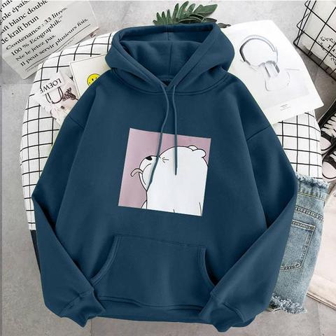 oversized print Kangaroo Pocket Sweatshirts Hoodies Hooded Harajuku Spring Casual Vintage Korean Pullovers Women sweetshirts ► Photo 1/6