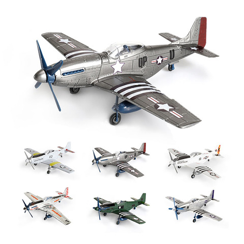 1/48 MUSTANG P-51D Fighter 4D Assemble Model American WWII P51 Airplane Glue-Free 6 Color Separation Quick Imposition Toy ► Photo 1/6