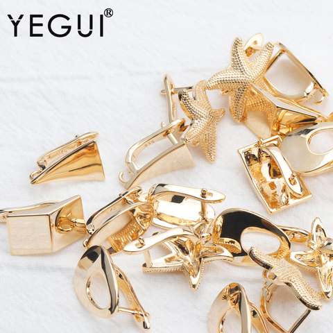 YEGUI M804,jewelry accessories,18k gold plated,0.3 microns,charms,hand made,jewelry making,diy earrings,ear clip,10pcs/lot ► Photo 1/6