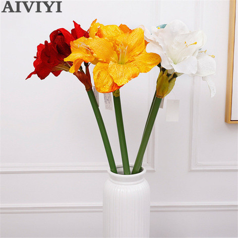 High-quality artificial 4 head fleece Clivia artificial flower fake flower family wedding decoration props decorations ► Photo 1/6