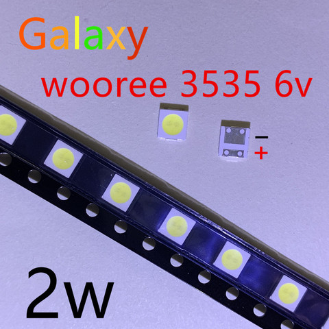 50PCS FOR WOOREE LED backlight LCD TV bead 6 V 1 W 3535 LED SMD Lamp bead 3535 cold white ► Photo 1/2