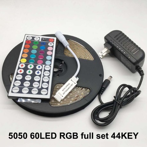 LED Strip Light Flexible Diode Ribbon Tape DC 12V 1M 2M 3M 4M 5M SMD 2835 5050 RGB Waterproof Power Remote Lighting 24Key 44Key ► Photo 1/6