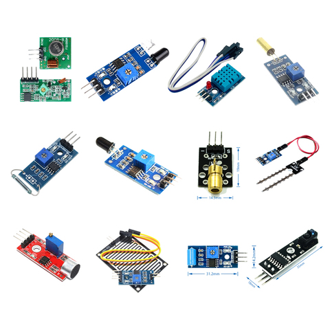 Raspberry pi 2 3 the sensor module package HC-SR04 501 DHT11 DS3231 KY-008 Sound Rain Soil sensor for arduino kit ► Photo 1/6