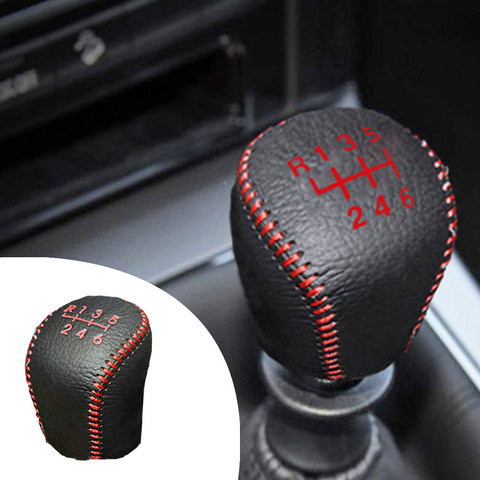 Muchkey Leather Gear Shift Knob Cover For Nissan Sentra 2012-2022 Tiida 2011-2016 X-TRAIL 2008-2013 6 Speed Manual Shift Lever ► Photo 1/6