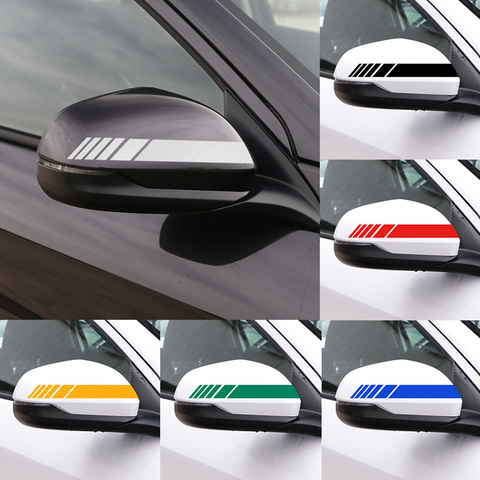 2PCS Car Side Rear View Mirror Stripes reflective Stickers For Opel Astra H G J Insignia Mokka Zafira Corsa Vectra car styling ► Photo 1/6