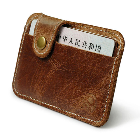Retro Leather Credit Business Mini Card Wallet 2022 Convenient Man Women Smart Wallet Business Card Holder Cash Wallet Card Case ► Photo 1/6