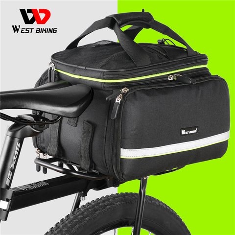 WEST BIKING 3 in 1 Waterproof Bike Trunk Bag MTB Road Bicycle Bag Large Capacity Travel Luggage Carrier Saddle Seat Panniers ► Photo 1/6