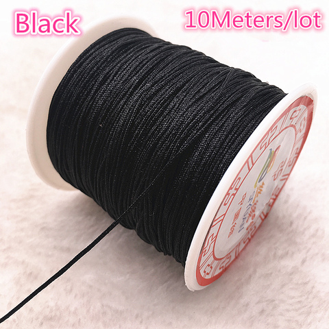 10Meters/lot 0.8/1.0mm Black Nylon Cord Thread Chinese Knot Macrame Cord Bracelet Braided String DIY Tassels Beading Thread ► Photo 1/2